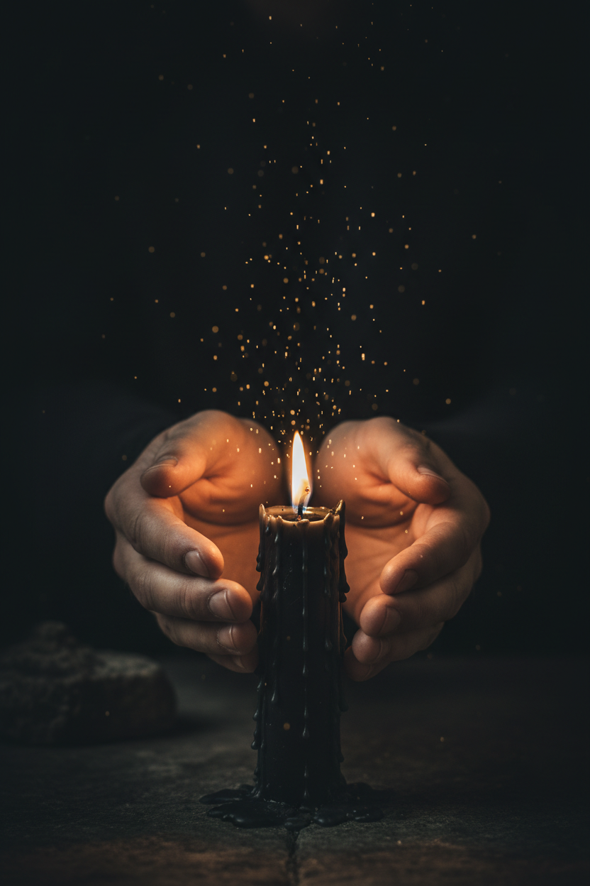 Moonville Spells Hero — Candlelit Hands